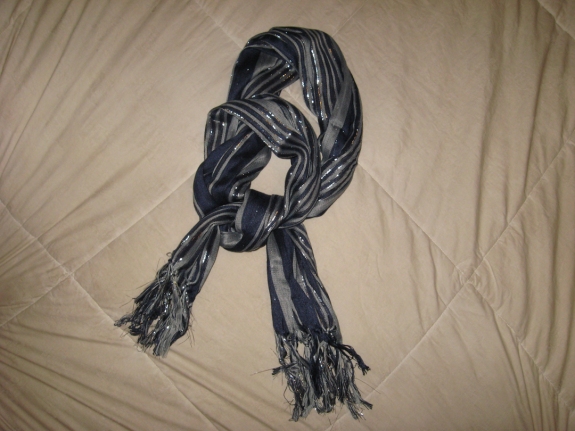 Shiny blue scarf