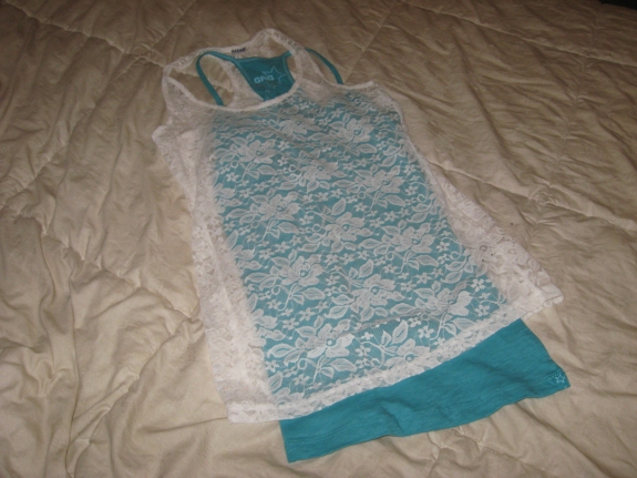 Lace and teal Cami